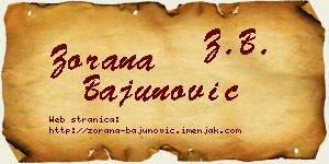 Zorana Bajunović vizit kartica
